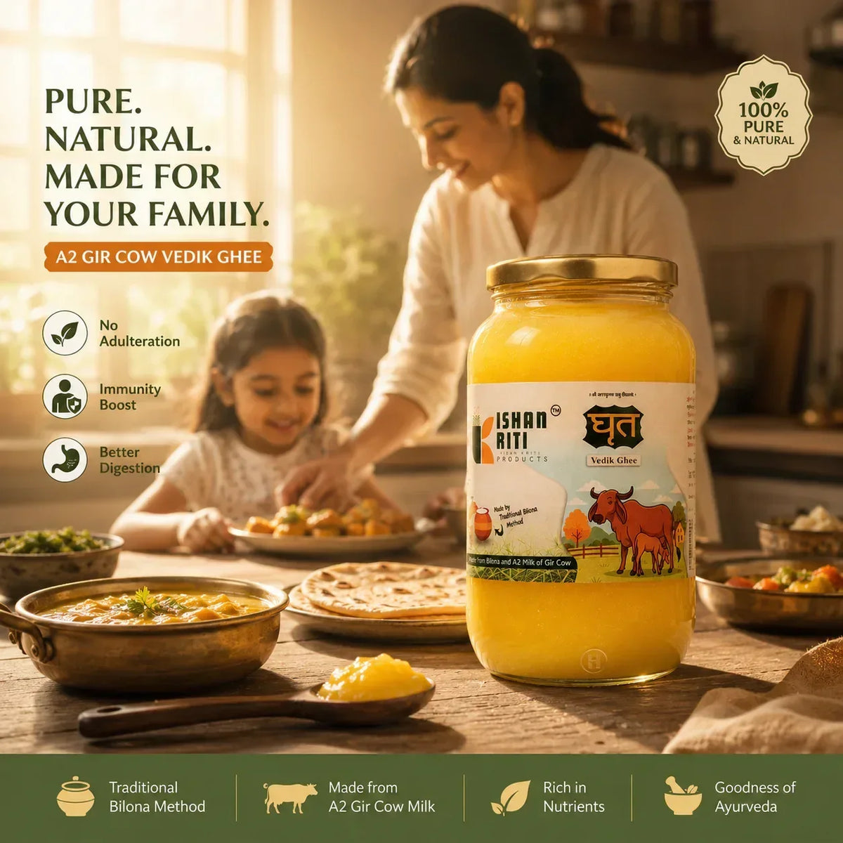 A2 Gir Cow Ghee Golden Texture – Kishan Kriti