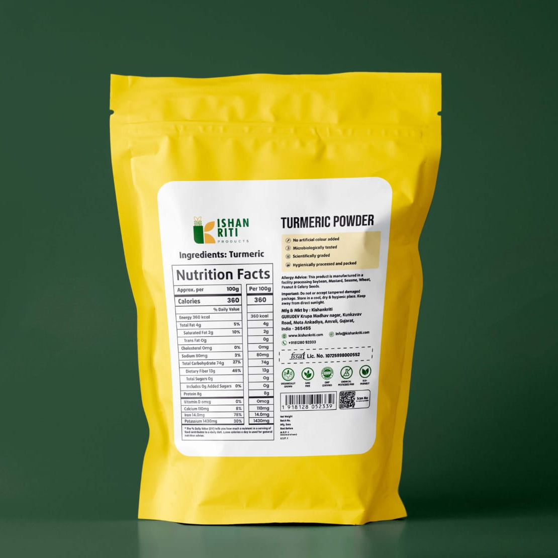 Turmeric Powder Haldi – Pure Organic Indian Spice by Kishan Kriti